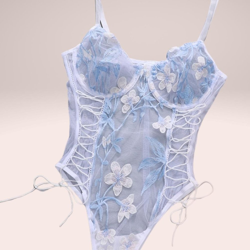floral embroidery bustier